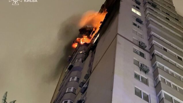 Russian drone hits multi-story residential building in Kyiv