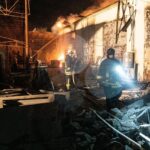 Russian night attack causes fire at industrial facility in Ternopil Oblast