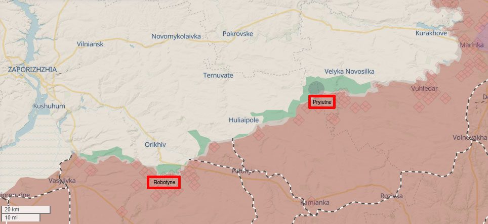 russians gather assault groups near robotyne pryiutne southern ukraine military says situation 9 october 2024