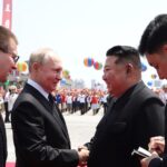 russians search 18 north korean deserters near ukraine's border ukrainian intel says russian ruler vladimir putin's official meeting kim jong-un chairman state affairs korea 19 june 2024 kremlinru putin jong