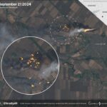 Satellite Imagery of Krasnodar Ammo Dump After Ukrainian Drone Strike:  Fires Over 4KM Away!