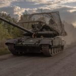 isw ukrainian servicemen drive soviet-made t-64 tanks sumy region near border russia 11 august 2024 amid russian invasion ukraine acknowledged troops had pierced deep kursk offensive top official said aimed