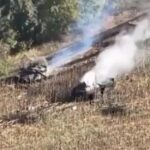 video captures ukrainian tanks destroy russian apc point-blank range kursk oblast t-64 next destroyed btr-82f