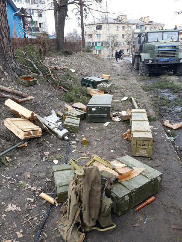 Bucha, a broken column of the Armed Forces of Ukraine.  Also, a little further t...