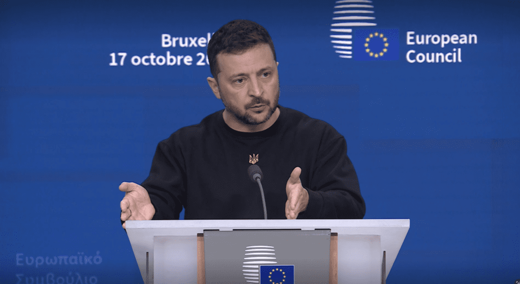 Ukraine's President Volodymyr Zelenskyy in Brussels