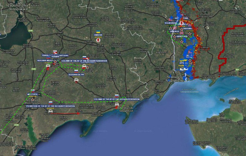 Mariupol situation map, Russian forces and Separatists might form a kotel arou...