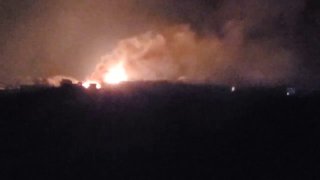 The gas pipeline in Kharkiv is on fire.  Microdistrict Danilovka...