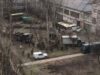 Brave Ukrainian soldiers are hiding in the courtyard of the
