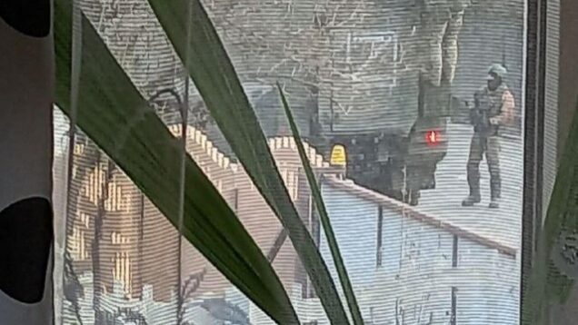 Another armored car with the letter Z and soldiers in