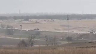 Russian military column near Osipenko village, 70km from Mariupol...