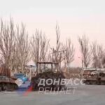 Four Russian Armored Vehicles Destroyed by Likely HIMARS Strike in Donetsk