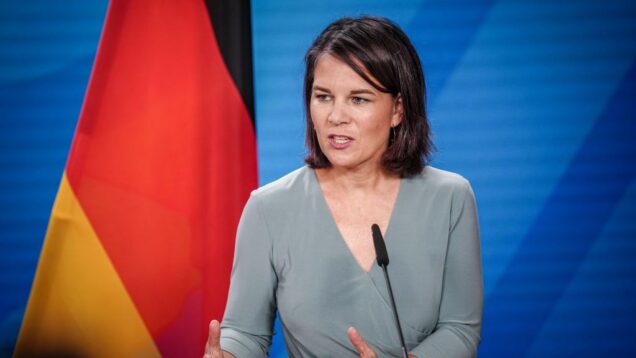 German Foreign Minister Baerbock arrives in Kyiv