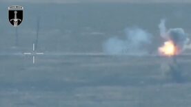 Leopard 2A4 Destroys Two Russian Vehicles (BMP and BTR?) Near