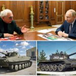 Mosfilm transfers its T-55, PT-76 tanks from 1950s to Russian army amid equipment shortage Top: Mosfilm director Karen Shakhnazarov (L) talking to Russian President Vladimir Putin (R) on 13 November in Moscow (photo: kremlin.ru); Bottom left: PT-76 light Soviet tank, bottom right: T-55 tank (file photos).