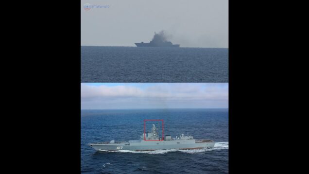 Russian Frigate Admiral Gorshkov Possibly On Fire! Near Port of