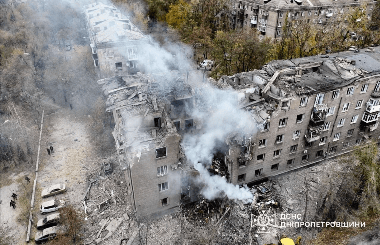 Russian missile strike on high-rise building in Kryvyi Rih kills 1, injures at least 14