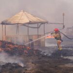 fire cherkasy oblast after shooting down russian shahed drone overnight 29 august 2024 telegram/ihor taburets