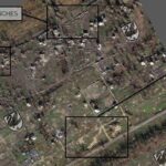 Satellite Photos of Krynky -- Russia Building Defensive Fortifications and Signs of Heavy Shelling