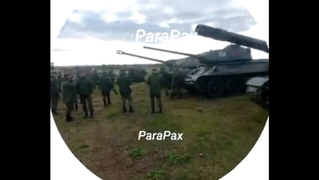 T-34 Tank Appears at a Russian Training Ground Along with