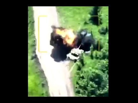 Ukraine Counteroffensive — Russian T-72 Hits a Pair of Mines