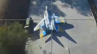 Ukrainian Mig-29 Hit by Lancet Drone at Airbase Near Kryvyi