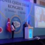 Mejlis President Refat Chubarov’s opening speech to the Second World Congress of Crimean Tatars in Ankara, Turkey. August 1, 2015 (Image: QHA)