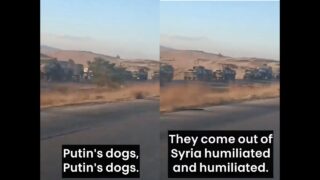 Syrians Mock HUGE Russian Convoy as They Retreat to Port