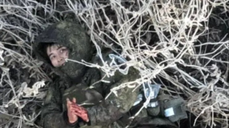 A purported North Korean casualty in Kursk