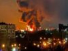 Strategic Russian air field depot on fire after drone attack