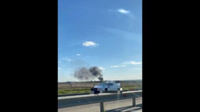 Strike in Simferopol, Crimea? Thick Smoke Over Disused Radar Site.