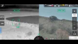 T-80BVM Falls into a Hole After Being Hit by A