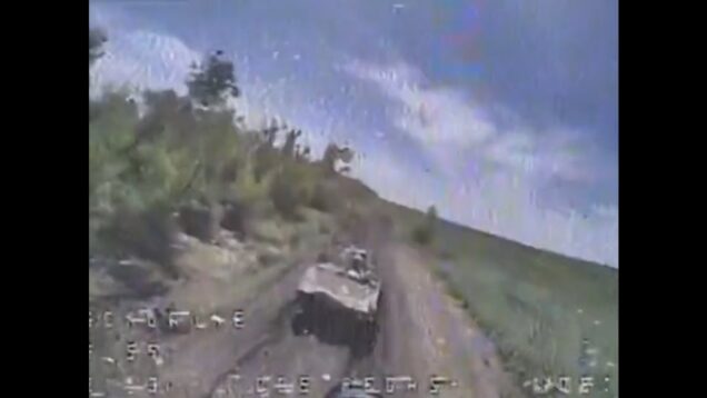 Ukraine Counteroffensive – FPV Drone Hits BMP Near Rivnopil