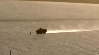 Ukrainian Stryker crew runs over Russian soldier in Kursk Oblast