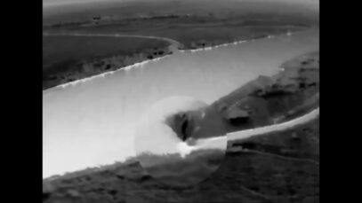 Russian Boat Demines a Mine with Itself