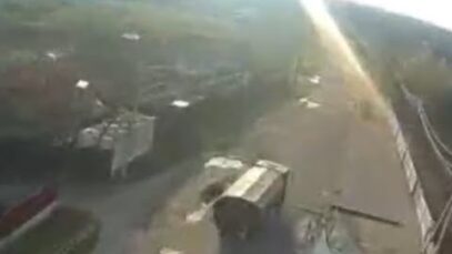 Accurate FPV Drone Strike on KamAZ-5350 Near Nova Kakhovka