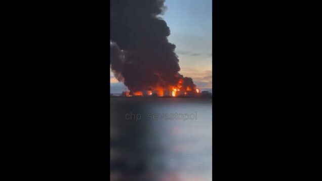 HUGE Drone Strike On Sevastopol — Oil Storage at Kozacha