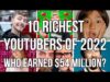 10 RICHEST YOUTUBERS 2022 Who earned $54 Million? Markiplier, Unspeakable,