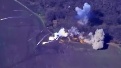 Buk SAM Launcher Destroyed By HIMARS (Great Detonation!)