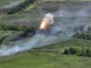 Ukraine’s Counteroffensive — Russian Tank With Cope Cage Destroyed Near
