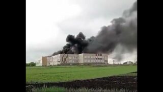 Big Ukrainian Drone Strike on Temporary Russian Barracks in Kursk