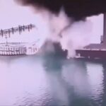 Kerch Bridge Attacked! Mines on Supporting Structures: Satellite Imagery Shows Boat There on 01/06