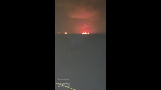 Two Tankers On Fire in the Strait of Hormuz Near