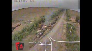 Russian Recovery Operation Goes Wrong: Tank Rescuing BMP Get Stuck